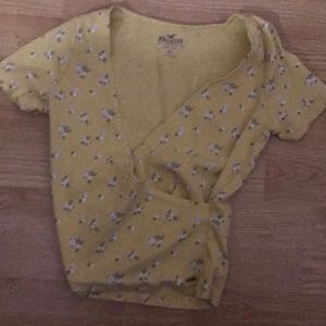 Yellow hollister flower shirt